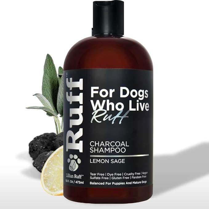 Ruff by Lillian Ruff Activated Charcoal Pet Shampoo – Deep Cleanser, Deodorizer by LillianRuff