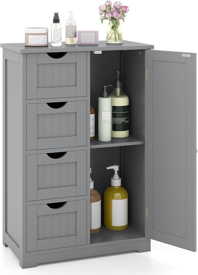 Tangkula Bathroom Floor Cabinet, Freestanding Storage Cabinet by TANGKULA