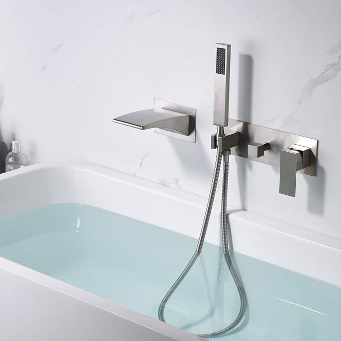 sumerain Wall Mount Tub Filler Brushed Nickel - Image 4