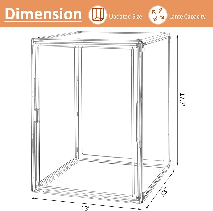 2Pack Extra Large 17.7"X13"X13" Clear Acrylic Organizer Box Display Case - Image 3