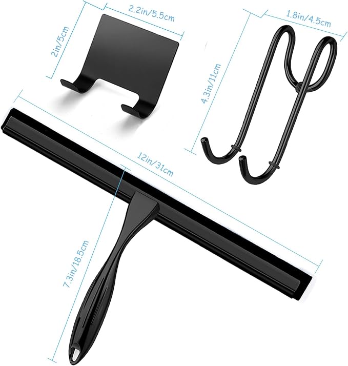 Shower Squeegee for Glass Doors, 12 Inches Bathroom Squeegee - Image 2