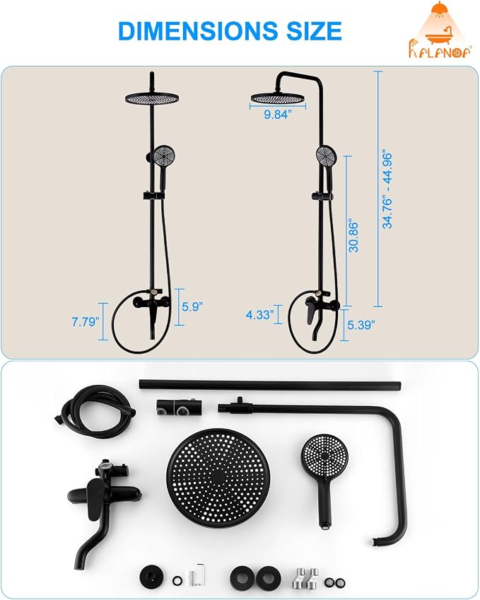 Outside Shower Kit, 3 Functions Handle Tub Rainfall Shower Faucet Sets - Image 8