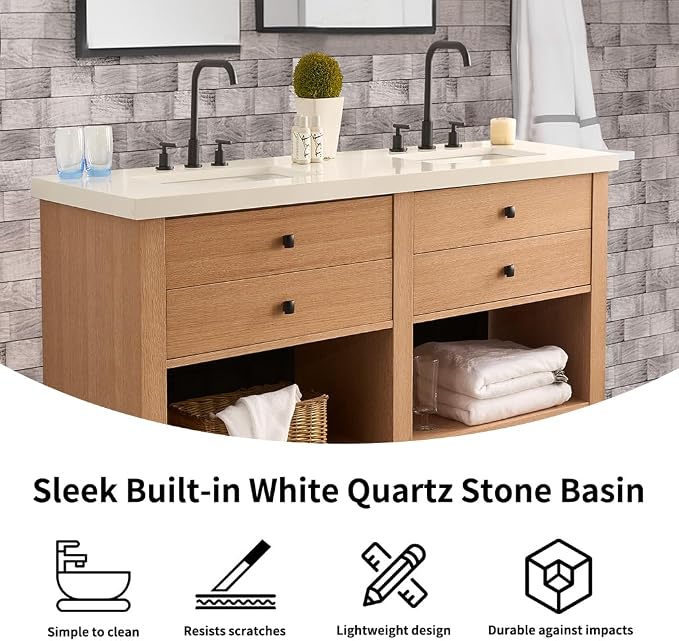 60" Double Sink Bathroom Vanity - Image 3