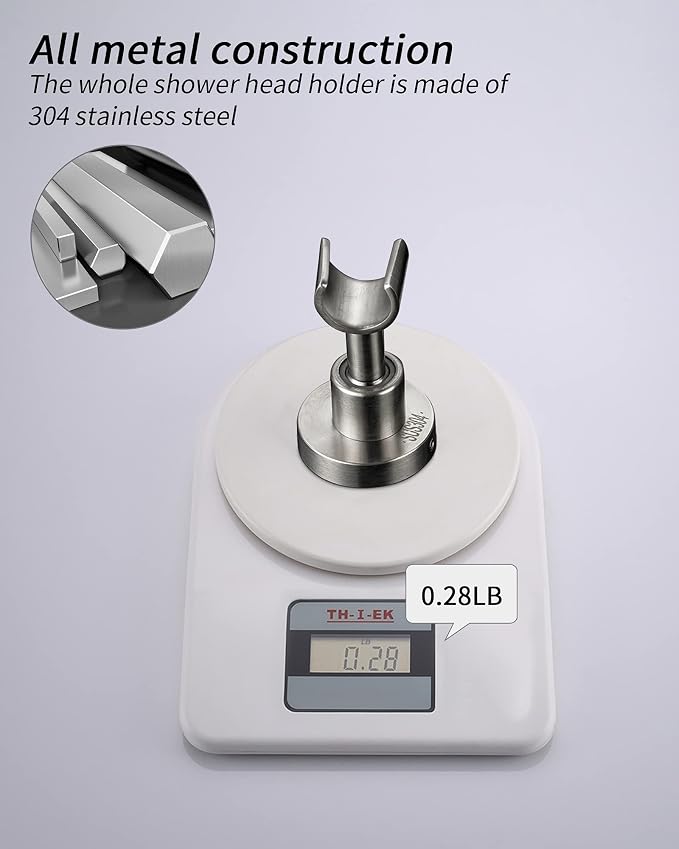 PHASAT Handheld Shower Head Holder Adjustable 304 Stainless Steel Handheld - Image 6