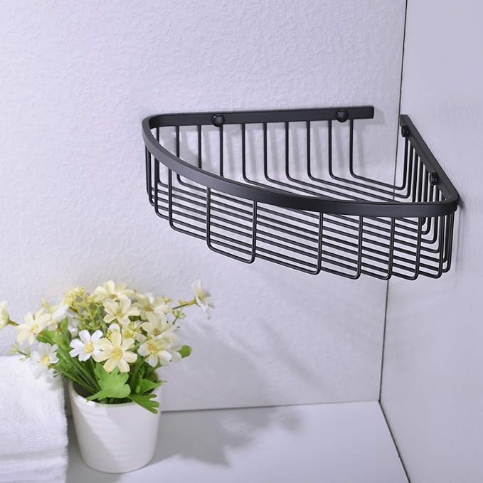 304 Stainless Steel Shower Caddy Corner Basket Shelf Bathroom Organizer Wall - Image 2