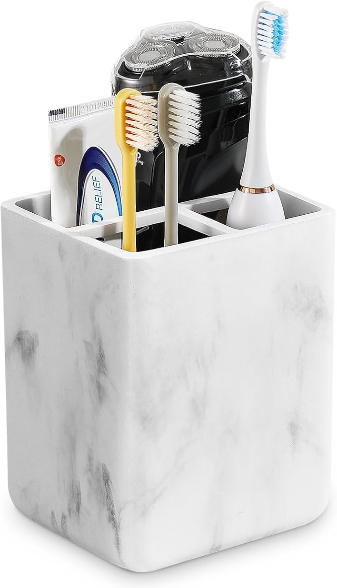 Luxspire Toothbrush Holders, 3 Slots Toothpaste & Toothbrush Holder by Luxspire