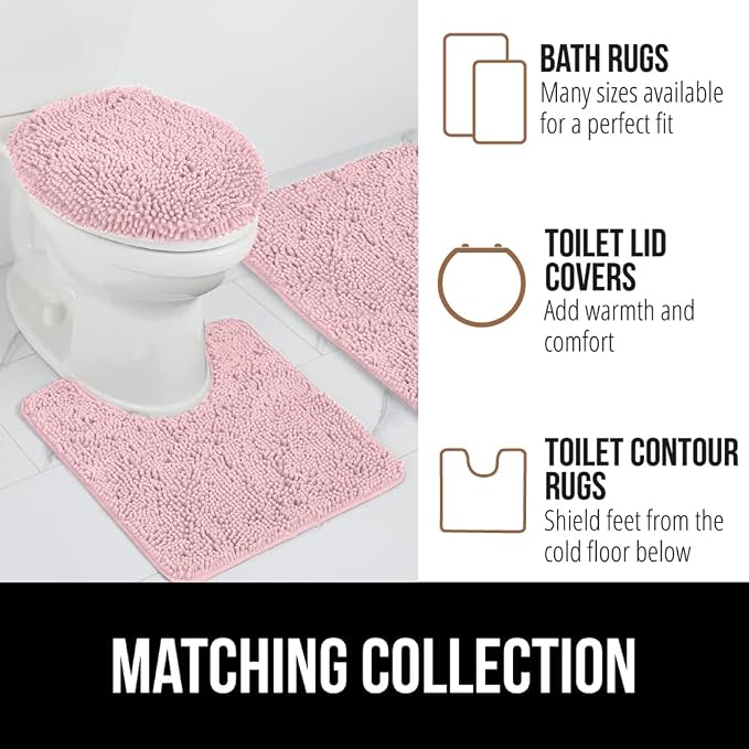 GORILLA GRIP Bath Rug Mat 44x26, Soft Absorbent Chenille, Quick Dry Microfiber - Image 8