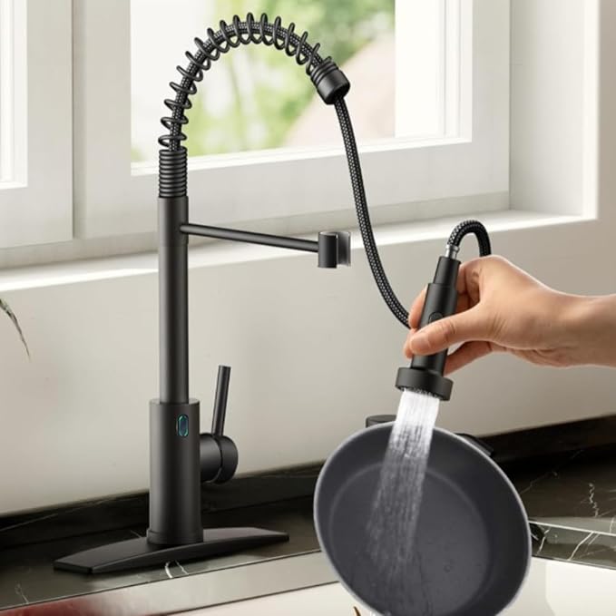 Touch-Less Kitchen Faucet, 3 Modes Pull Down Sprayer, LED Temperature Control - Image 6