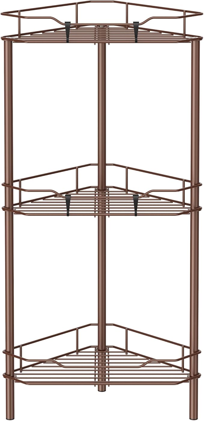 3 Tier Floor Standing Corner Shower Caddy Organizer Shelf by HuggieGems