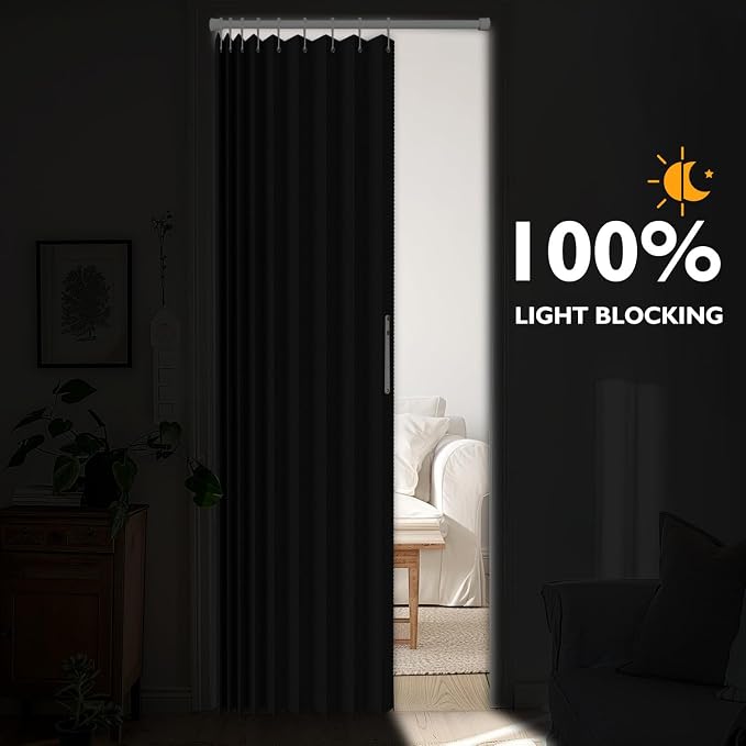 100% Blackout Fabric Folding Door Curtain - Image 2