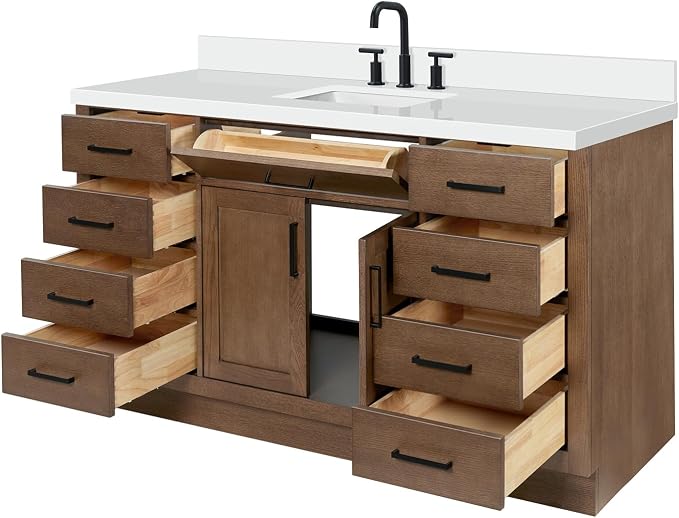 ARIEL Hepburn 61 Inch Single Rectangle Sink Bathroom Vanity - Image 6