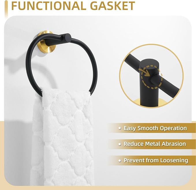 Angle Simple Towel Ring Swivel, Stainless Steel Bathroom Hand Towel Holder Rack - Image 6