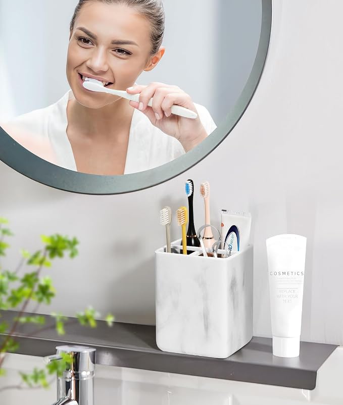 Luxspire Toothbrush Holders, 3 Slots Toothpaste & Toothbrush Holder - Image 2