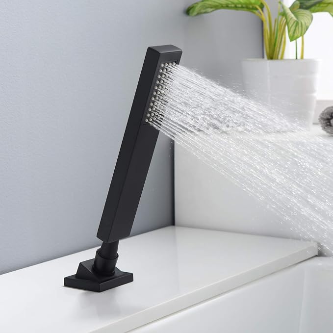 Waterfall Roman Tub Faucet Matte Black Deck Mount Bath Tub Filler - Image 5