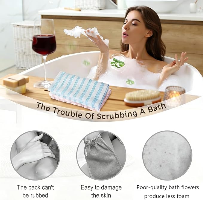 3PCS Exfoliating Shower Towel, 2026 New Premium Scrub Wash Back Bath Cloth - Image 5