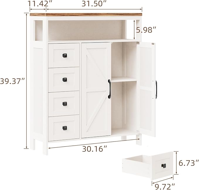 Vabches Farmhouse Storage Cabinet - Image 2