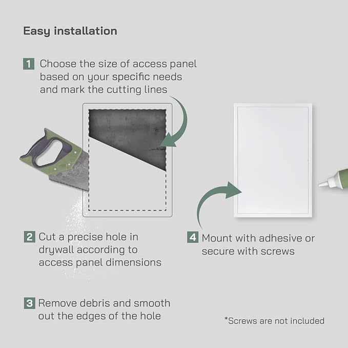 Vent Systems 16'' x 24'' Inch White Metal Access Panel - Image 4