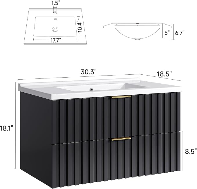 ONBRILL 30 Inch Bathroom Vanity - Image 2