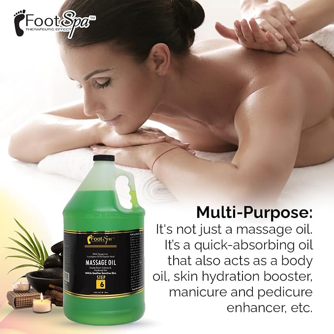 Foot SPA - Massage Oil, Eucalyptus Extract, 128 Oz - Professional Full Body - Image 6