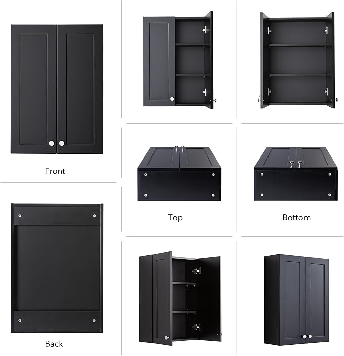 Matte Black Wall Mount Medicine Cabinet - Image 5