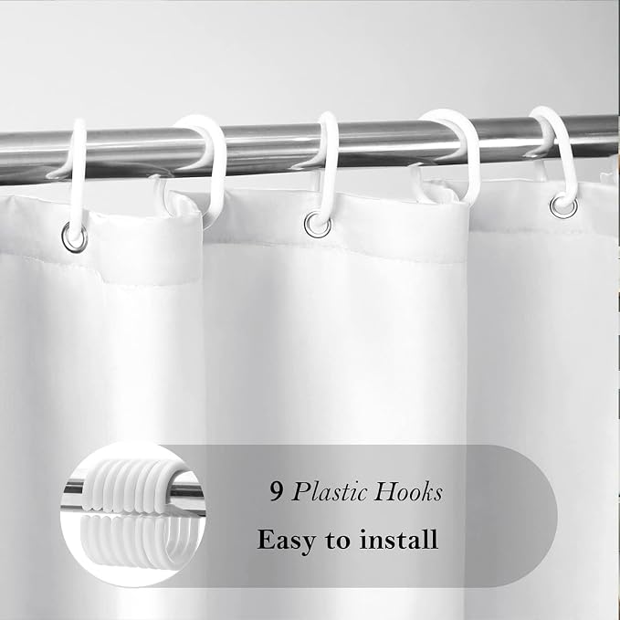 AooHome White Stall Size Bathroom Curtain - Image 5