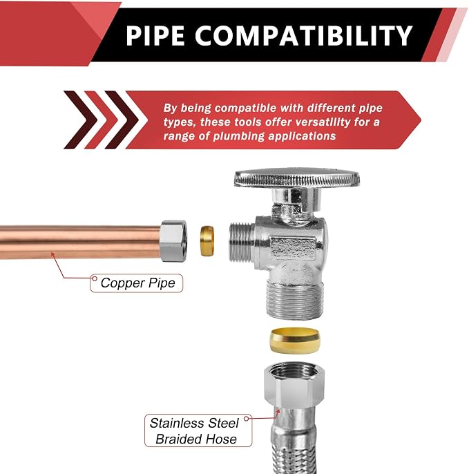50-Pack EFIELD Angle Stop Valve 1/2" Nominal Compression x 3/8" OD - Image 4