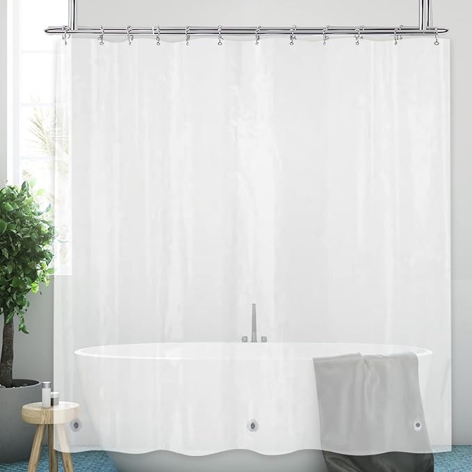 YISURE Clawfoot Tub Extra Long 78 Inch Shower Curtain, Wrap Around Clear Shower - Image 4