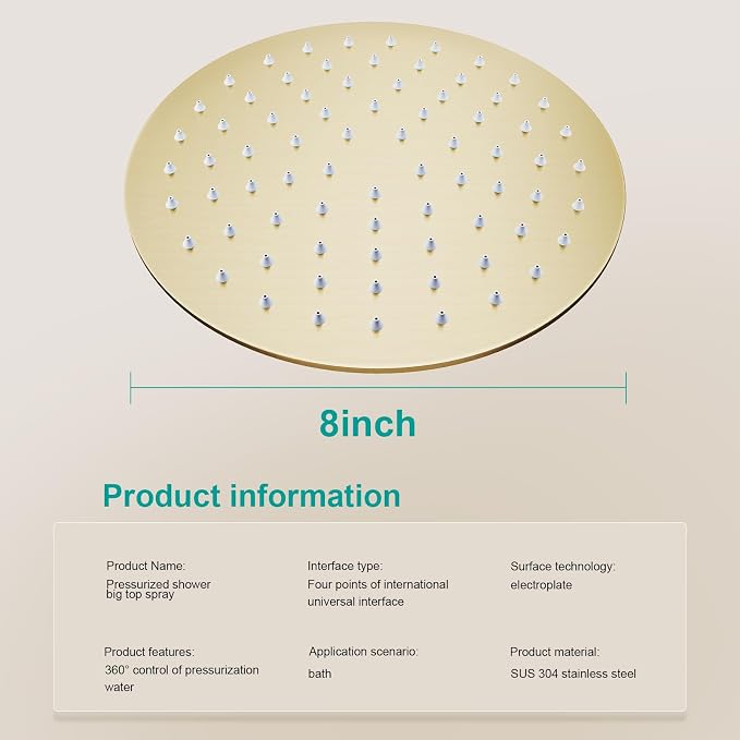All Metal Rain Shower Head - Image 2