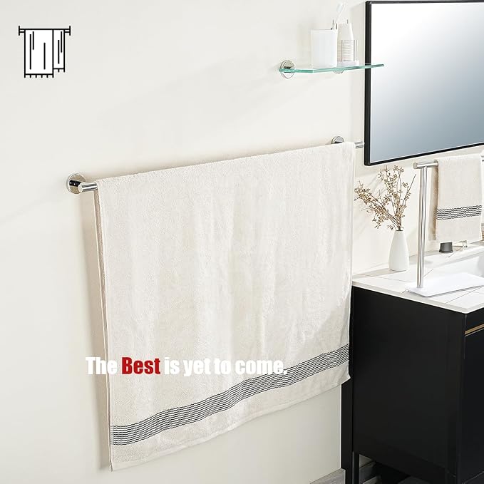 JQK Bath Towel Bar Chrome, 36 Inch 304 Stainless Steel Thicken 1mm Single Towel - Image 4