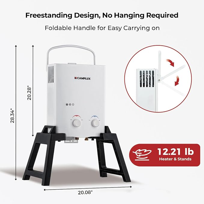CAMPLUX Outdoor Portable Propane Caming Water Heater 1.32 GPM - Image 4