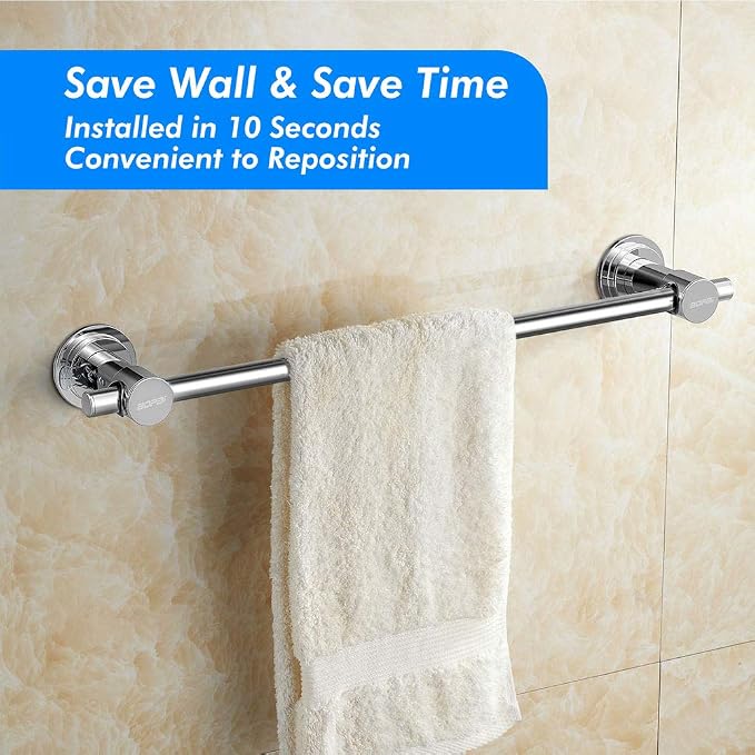BOPai 24 inch Suction Cup Towel Bar – No Drill, - Image 3