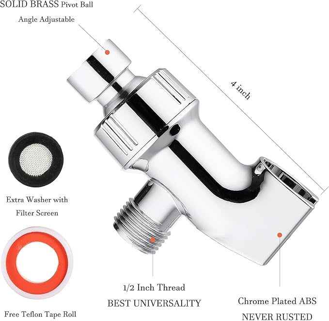 Universal Shower Head Holder for Hand Held Showerheads, Adjustable Shower Arm - Image 4