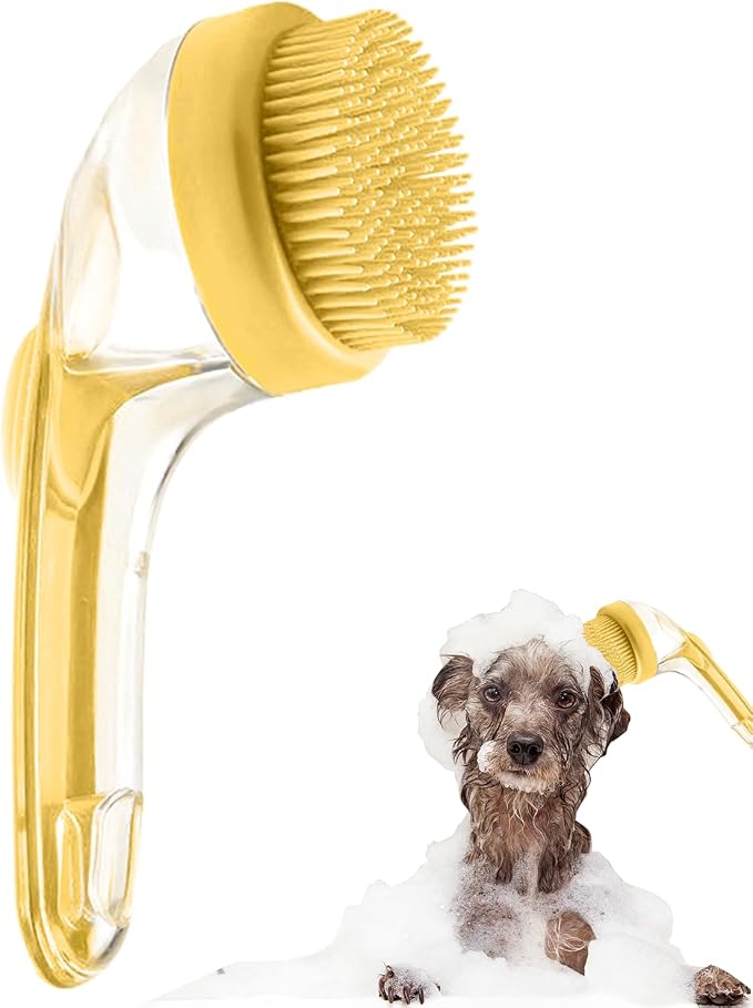 Pet Bath Brush, Dog Shampoo Brush Bubble Maker, New 2 in 1 Dog Bath Brush - Image 9