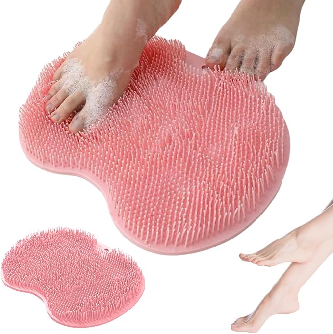 Shower Foot Scrubber Mat with Non-Slip Suction Cups, Non Slip Bathtub and by YAWOTA