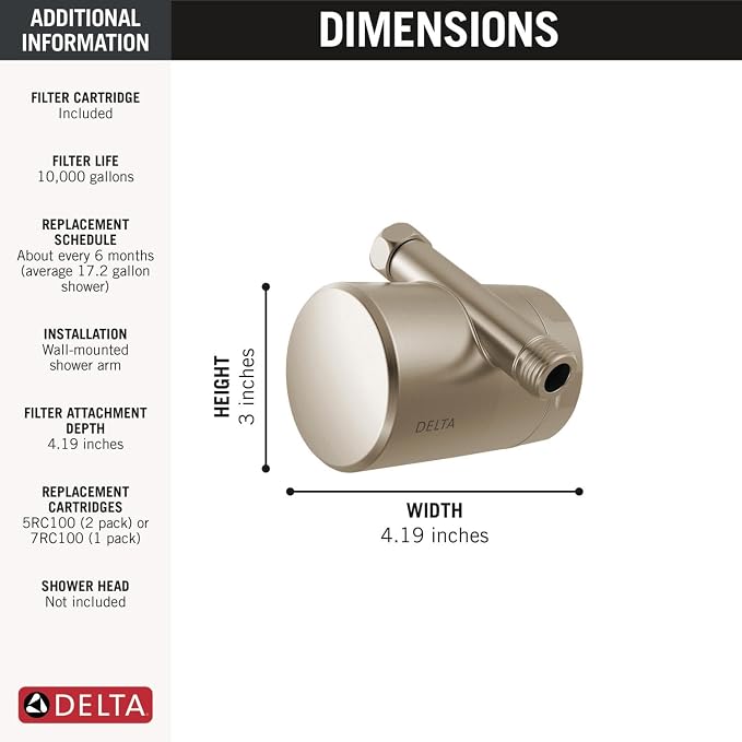 Delta Faucet Clarifi Standard Shower Filter Attachment - Image 6