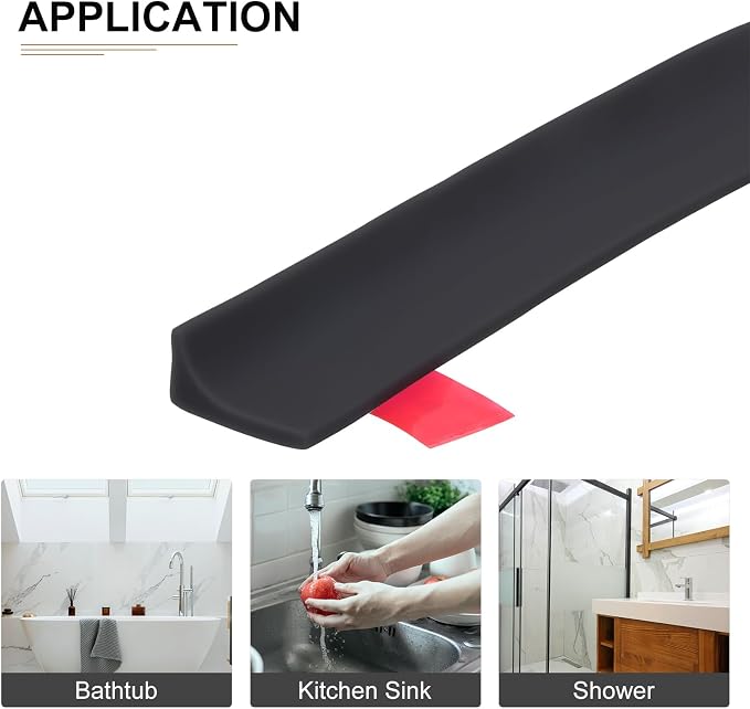 118"x0.8"x0.5" Collapsible Shower Barrier Stopper - Image 4