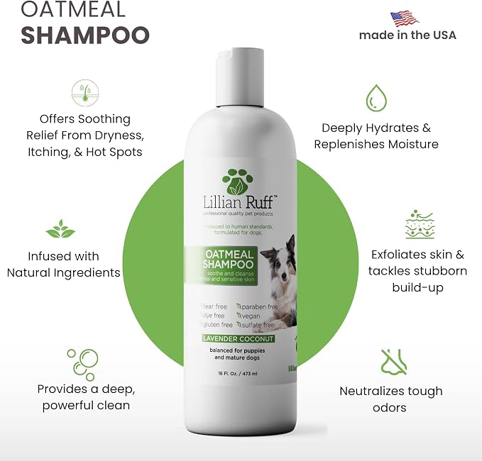 Lillian Ruff PRO Formula Deodorizing Oatmeal Dog Shampoo - Image 2