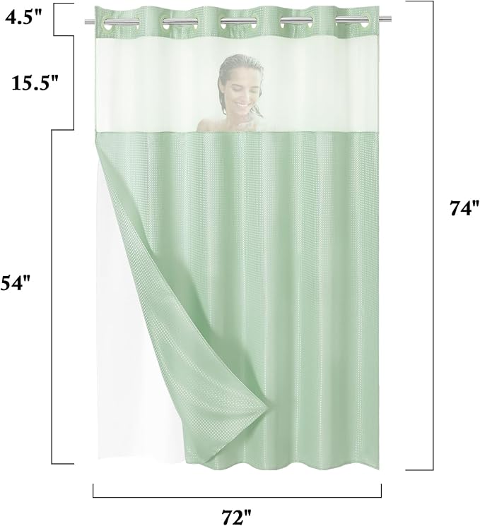 Gibelle No Hook Waffle Weave Shower Curtain - Image 7