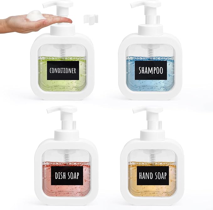 Segbeauty 10.1oz Foam Hand Soap Dispenser, Plastic Body Soap Shampoo Shower by Segbeauty