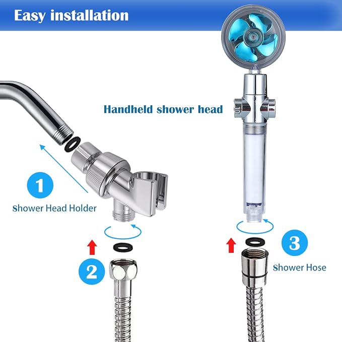 High Pressure Shower Heads, Handheld Turbo Fan Shower, Hydro Jet Shower Head - Image 6