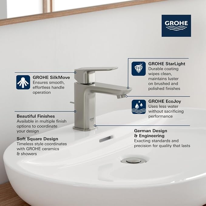 Grohe 1018982430 Cubeo Single Hole Single Handle S-Size Bathroom Faucet - Image 4