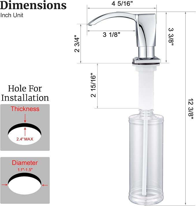 Ultimate Unicorn Kitchen Sink Soap Dispenser, Built-in Under Sink Chrome - Image 2