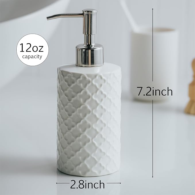 Ceramic Soap Dispenser with Pump, Hand and Liquid Soap Dispenser Rust Proof - Image 3