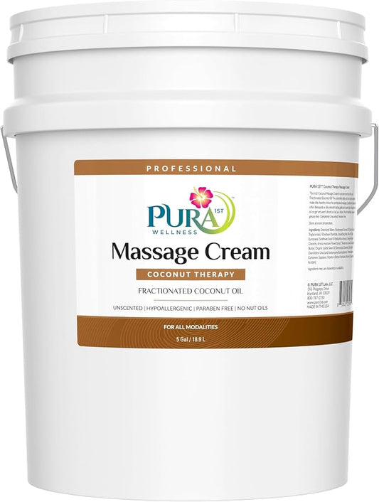 Coconut Therapy 5 Gallon Massage Cream, Deep Tissue Body Formula by Pura1st