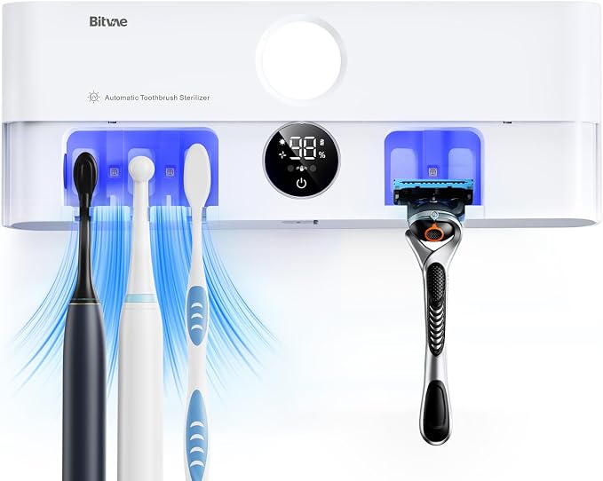 Bitvae Toothbrush Holder, Cleaning and Fast Drying, 5 Toothbrush Slots or by Bitvae