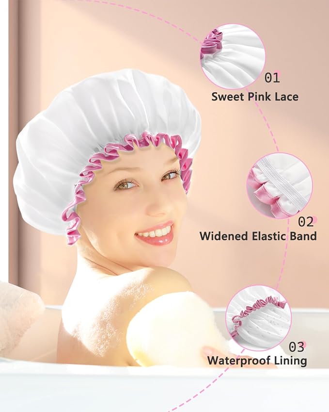 mikimini White Large Shower Caps - Image 8