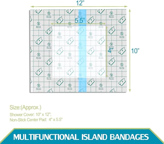 Waterproof Dialysis Catheter Shower Cover 10x12 Inch Protector - Image 4