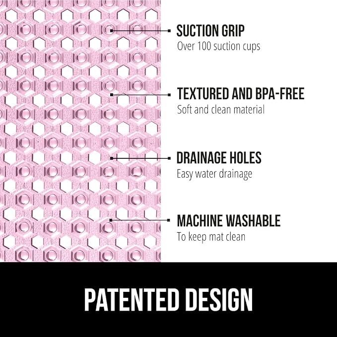 GORILLA GRIP Patented Square Shower Stall Mat, Small Bathtub Floor Mats - Image 2
