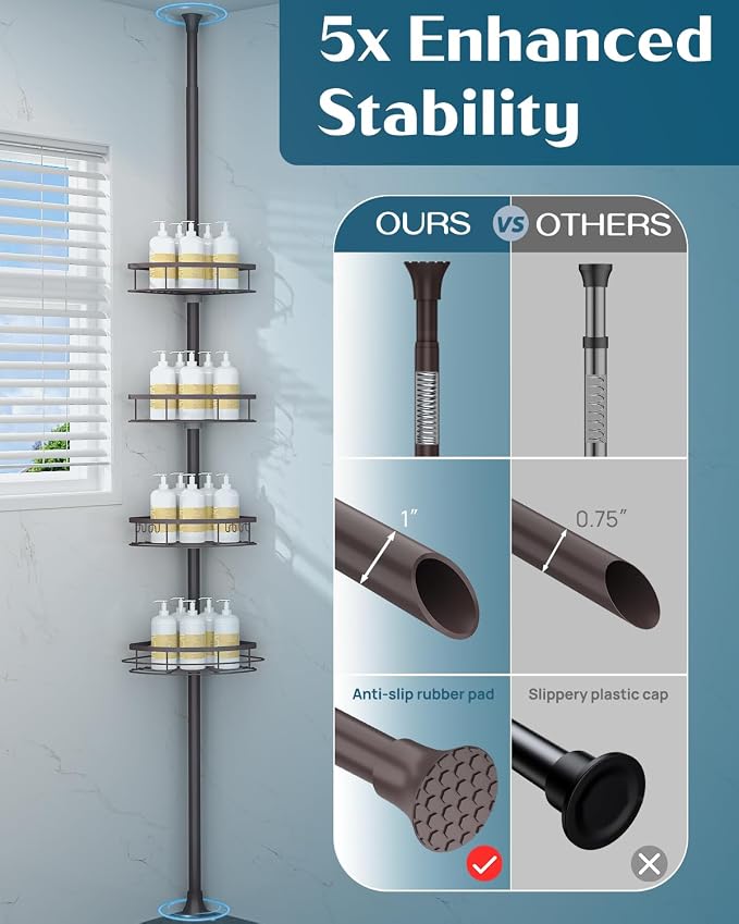 SEIRIONE Rustproof Shower Corner Caddy Organizer - Image 5