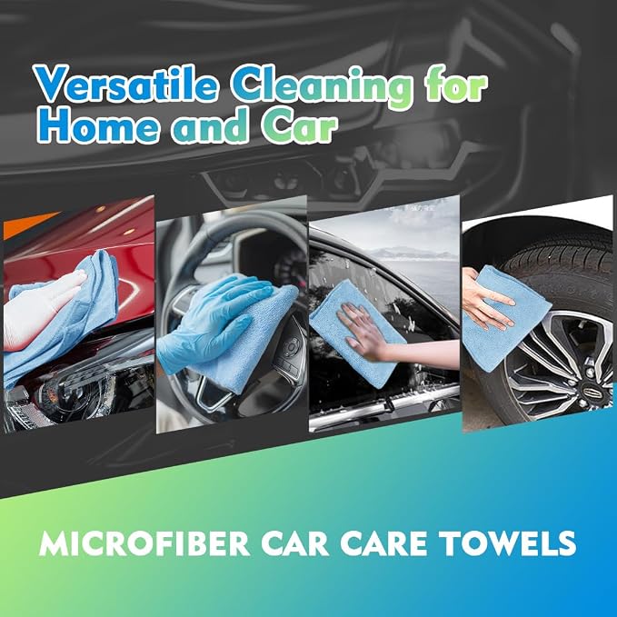 HOMEXCEL Blue Microfiber Cleaning Cloth 6 Pack 12.5 x 12.5 inch Microfiber - Image 4